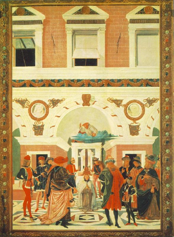 Pietro Perugino The Miracles of San Bernardino: The Healing of a Mute china oil painting image